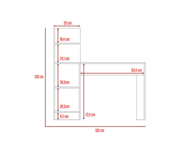 Escritorio  120 Vilna  Ceniza Blanco