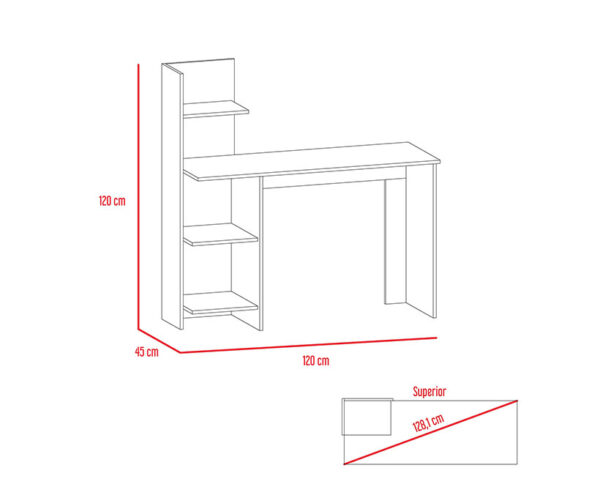Escritorio  120 Vilna  Ceniza Blanco